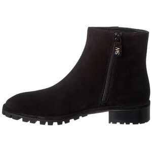 New Stuart Weitzman Maelie Black Suede Ankle Boots Booties Sz 4.5